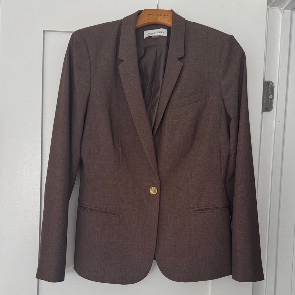 Calvin Klein Chocolate Brown Women's Blazer